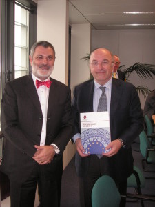 Chamber President Davide Cucino (left) meets with Vice President  and Commissioner, Joaquín Almunia.
