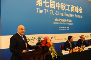 Bagnasco speaking at the 7th EU-China Summit