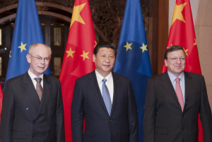 Herman van Rompuy, Xi Jinping and José Manuel Barroso (from left to right)